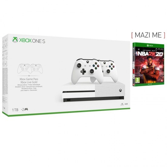 Microsoft Xbox One S 1TB + 2nd Controller + NBA 2k20